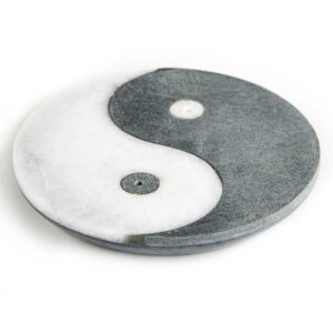 Yin-Yang Räucherstäbchenhalter – Harmonie aus Speckstein und Marmor