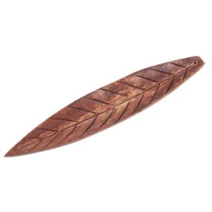 Räucherstäbchen Holzhalter Mangoholz Brown Leaf - Massiver Halter für Räucherstäbchen