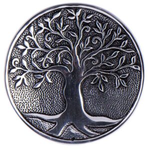 Lebensbaum Räucherstäbchenhalter | Edler Relief Weißmetallhalter für spirituelle Rituale